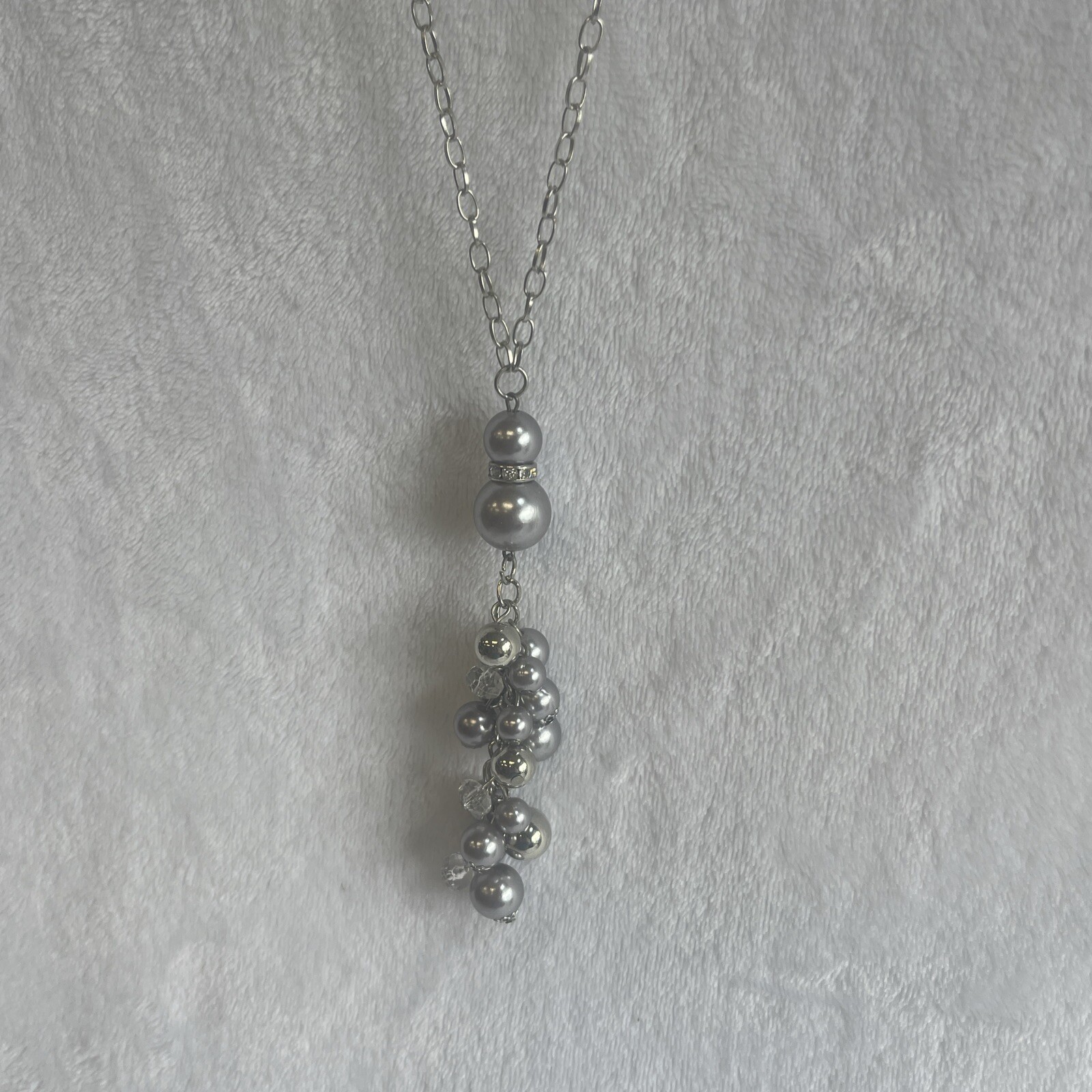 Silvertone Beaded And Rhinestone Statement Neckla… - image 5