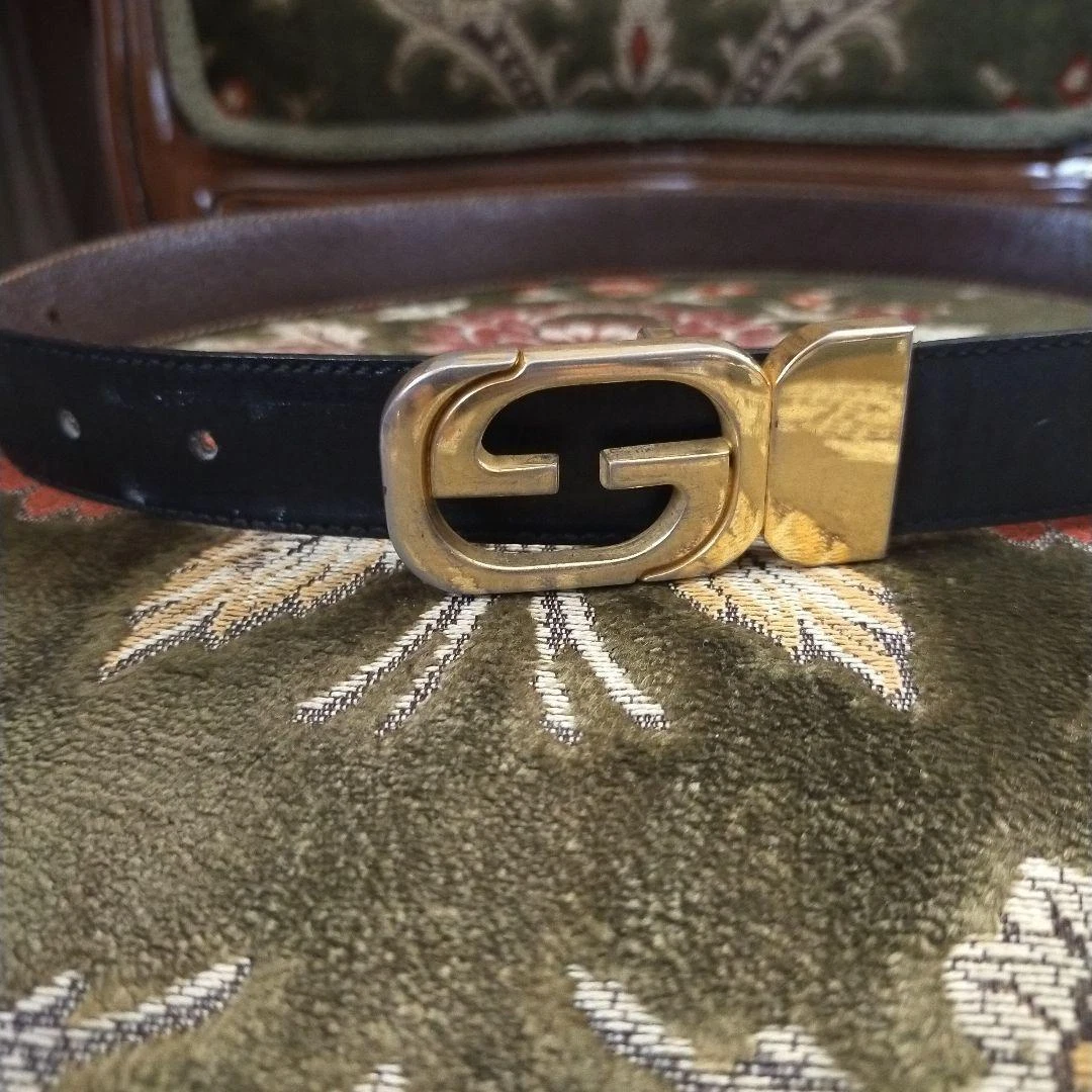 GUCCI Belt for Women Black Gold Stylish Made in Italy From Japan y5632