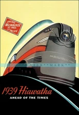 Milwaukee Railroad Hiawatha 1939 Vintage Poster Print Retro Style Train Wall Art