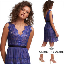 BHLDN X Catherine Deane Jasmine Dress Silk Sapphire Blue Size 12 NWT