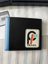 Prada Mens Saffiano Leather Bi-Fold Wallet wi...