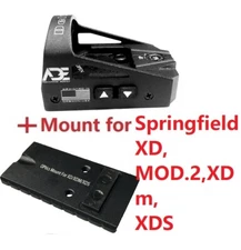 ADE RD3-012 012G GREEN Dot Reflex Sight Pistol +MNT Springfield XD,MOD.2,XDm,XDS