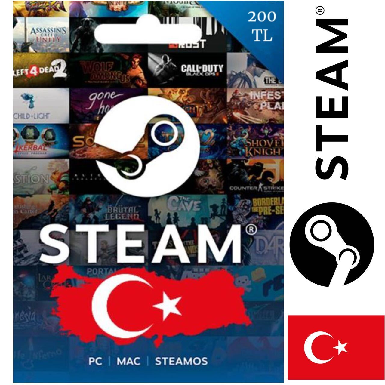 Gift Card Steam, 100 Tl