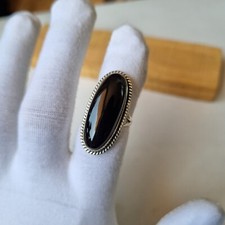 Natural Black Onyx Gemstone Ring 925 Sterling Silver Free Shipping Gift Ring