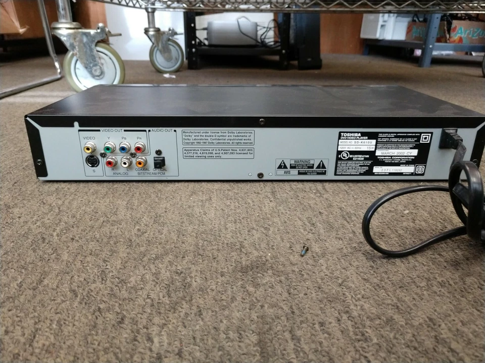 Reproductor de video DVD Toshiba SD-K610U *Sin control remoto* Foto 2 de 2