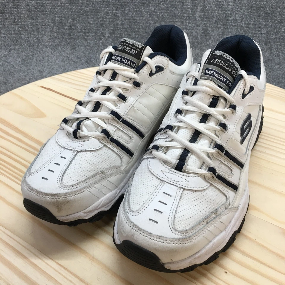 Skechers Shoes Mens 9 After Burn Athletic Low Sneakers SN50122 White Leather - Image 3 of 4