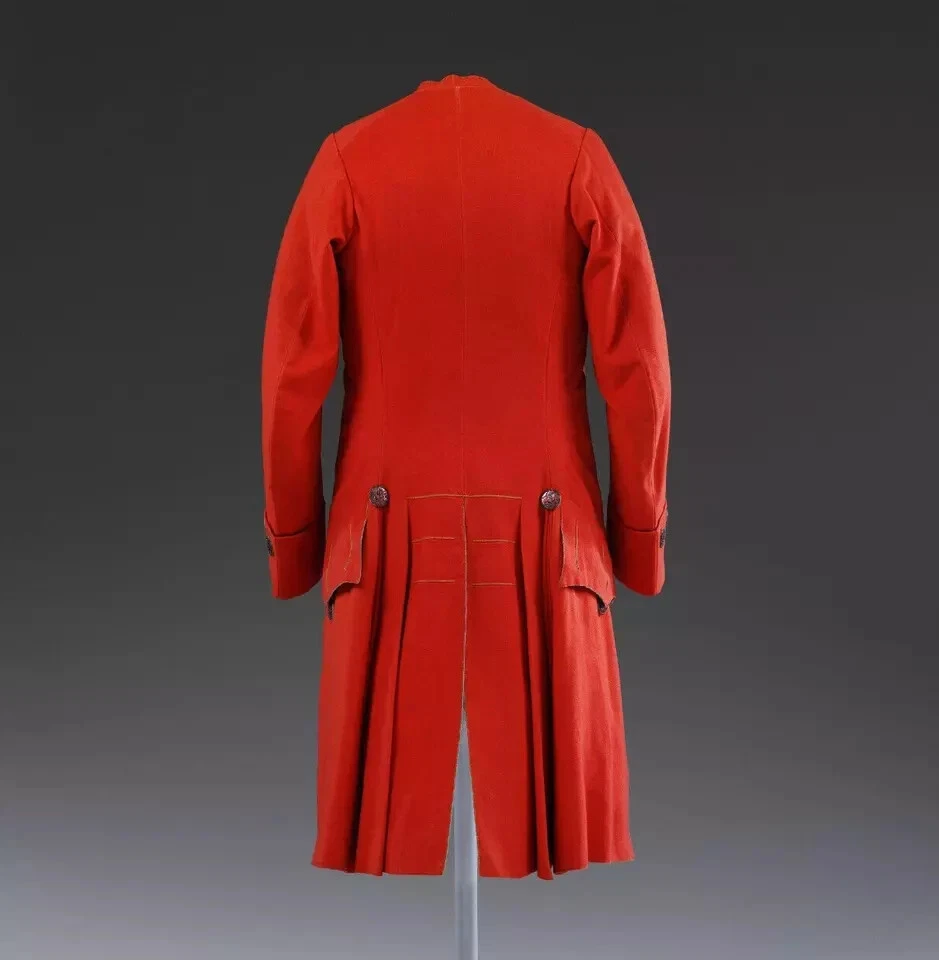 Nuevo Hombre 1770 Rojo Victoriano Disfraz Lana Estilo Vestido Abrigo Regencia Envío Rápido Foto 4 de 4