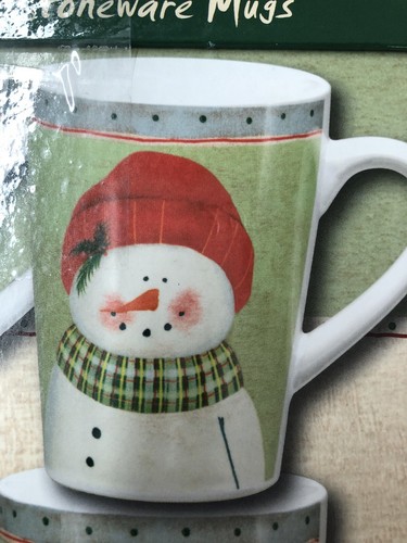 Oneida Set of four stoneware MUGS Snowmen Frosty Folks Christmas *NEVER USED - Picture 8 of 13