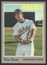 Khris Davis #13 2019 Topps Heritage 1970 Cloth Stickers Oakland Athletics