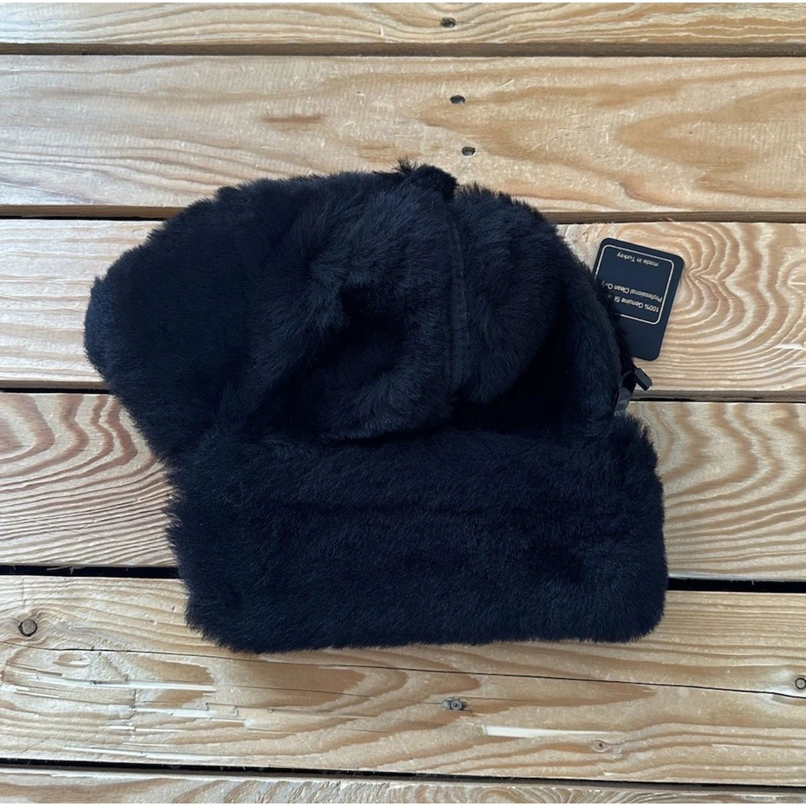 Zavelio NWT Unisex Genuine Sheepskin Hat One Size Black C4