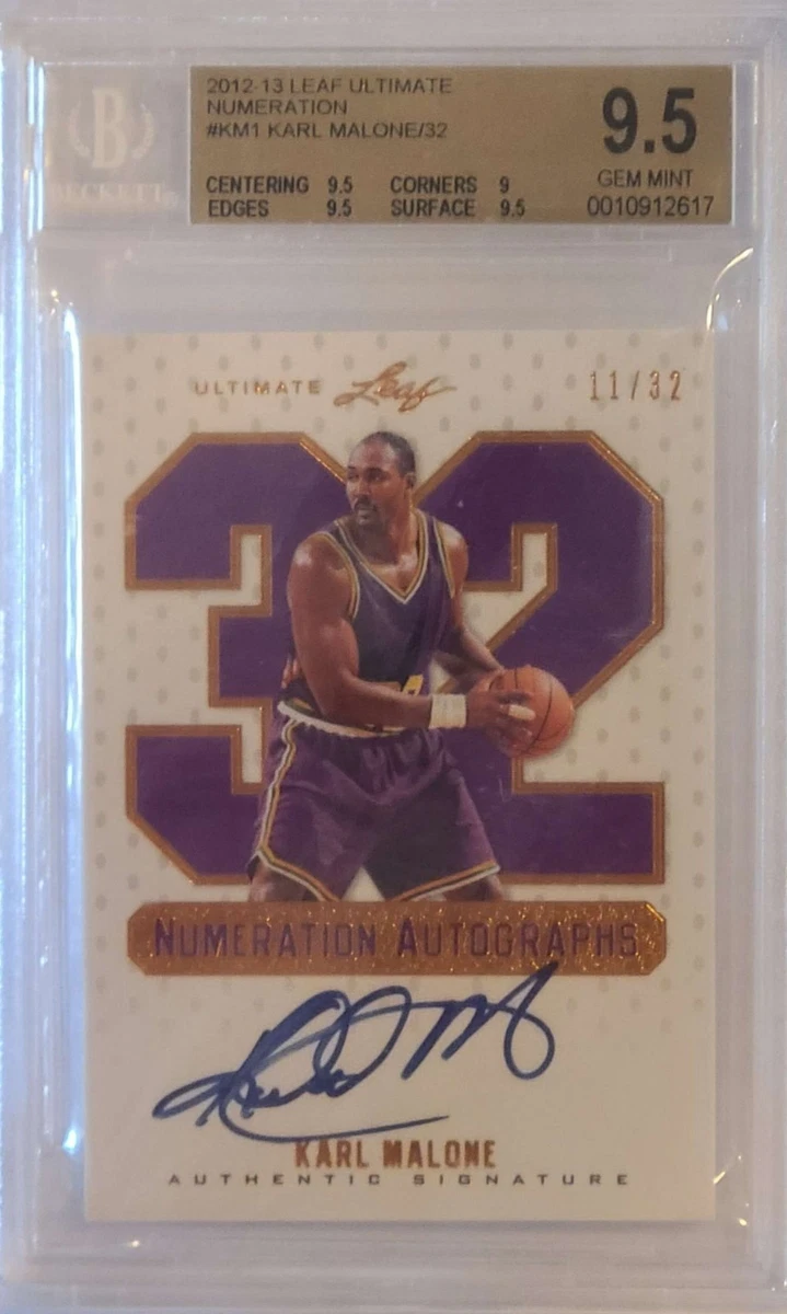 Karl Malone Leaf Basketball Sports Trading Autographed Cards
