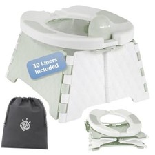 Jool Baby Portable Potty Training Chair with Travel Bag and 30 Liners, Sage