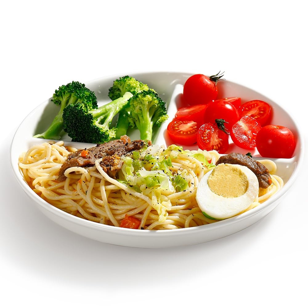 Ceramic Portion Control Plate for Weight Loss,9-Inch Divided Plate for Adults...