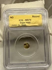 9999 Fine Gold Eagle Head 1/500th Oz Round - ICG MS70