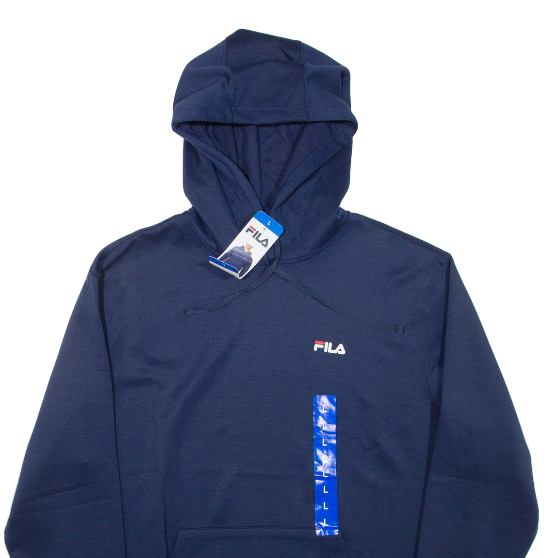 FILA Felpa con cappuccio uomo blu L