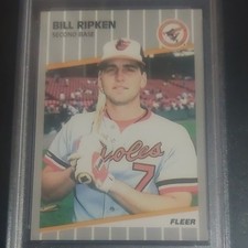 1989 Fleer Bill Ripken #616 Baltimore Orioles Black Scribble Error PSA 8