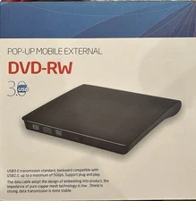 POP-UP Mobile External DVD-RW Drive USB 3.0 - Black NIB