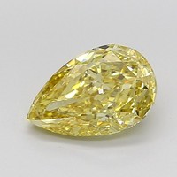 Pera 1,55 Ct Colore Diamante Sfuso Coltivato In Laboratorio-Giallo Intenso Fantasia Purezza-Vs1 Igi