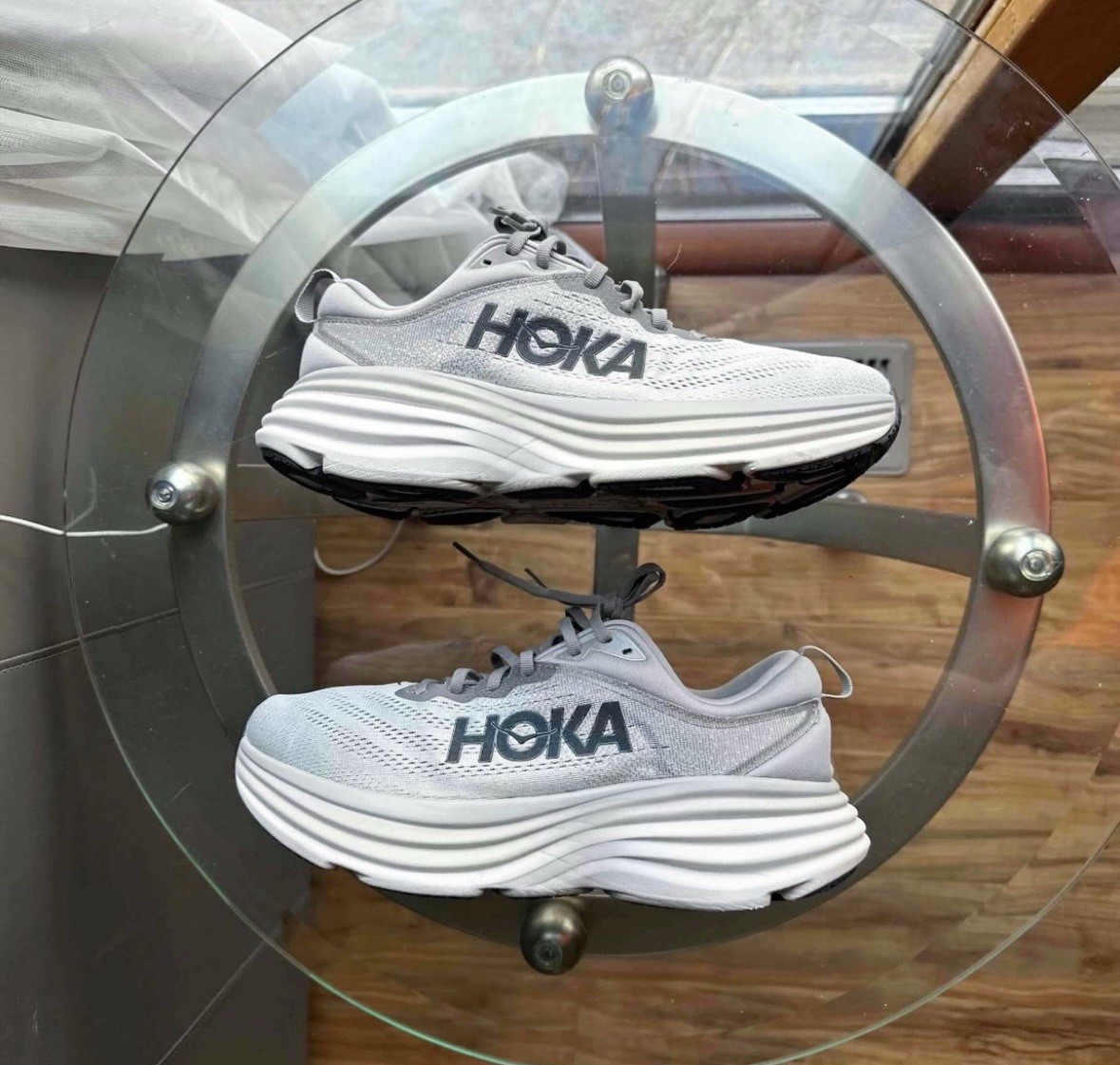 Hoka One One Bondi 8 Shark Gray Athletic Running Shoes Men\'s Sz 13 2E (WIDE) Size 9 2E - Hoka One One Bondi 8 Wide Low Shark Grey Men main image 2