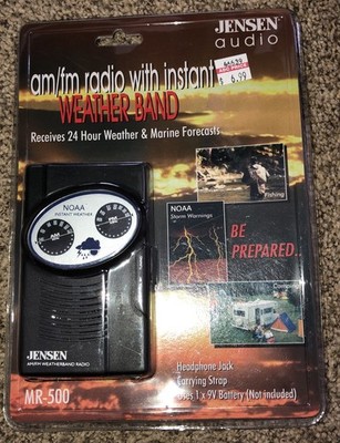 JENSEN MR-500 AM/FM NOAA INSTANT WEATHER MARINE BAND FORECAST PUBLIC ALERT RADIO