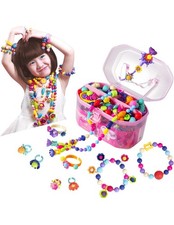 BIRANCO Pop Beads Jewelry Making Kit Arts and Crafts for Girls Ages 3-7 Pink