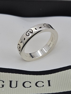 Gucci Ring, Ghost, Aureco, 4 mm, Sterlingsilber, Größe 6, Neu 