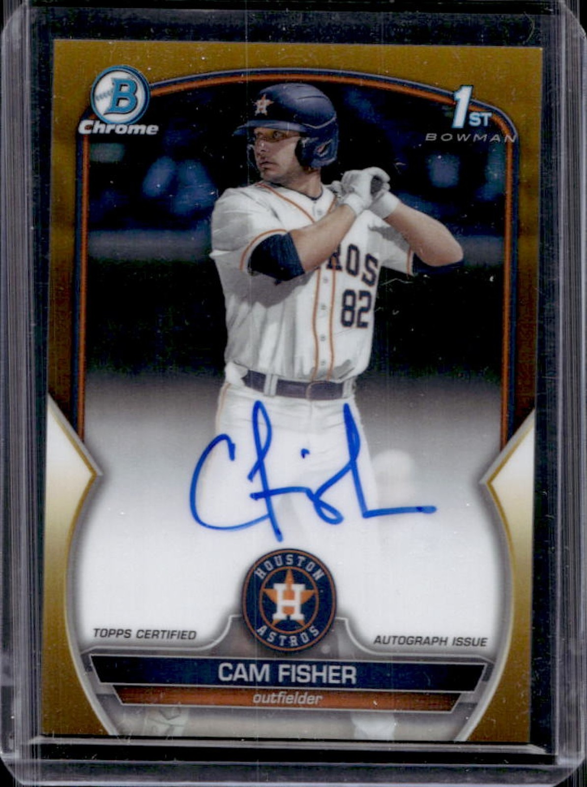 2023 Bowman Draft Cam Fisher Chrome Auto Gold Refractor 1st #/50 Astros