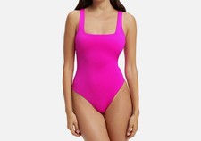 Good American Womens' Purple Scuba Modern Tank Bodysuit Size 0