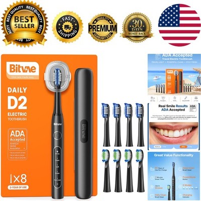 ADA Accepted Electric Toothbrush: 5 Modes, 60 Days Battery - Perfect for Travel