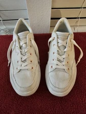 Skechers White, Air Cooled, Arch Fit Canvas Shoes, Size 9