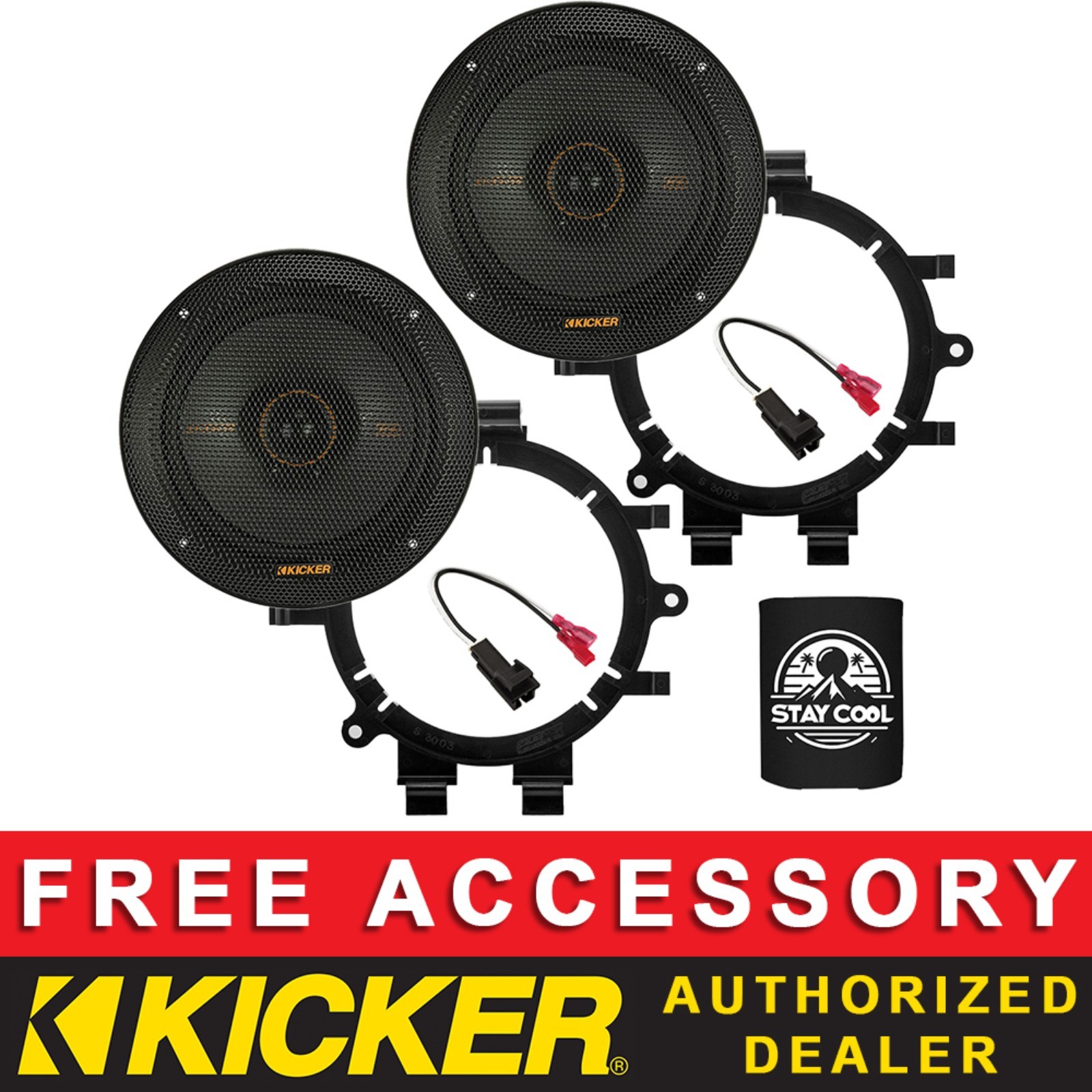 KICKER KSC6504 6.5" OEM SPEAKER REPLACEMENT KIT FOR GMC YUKO