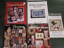 Christmas Cross Stitch Patterns lot of 5 leaf...