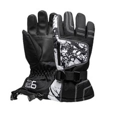 Unisex-Adult Snowplow Gloves Large Cracked Marble White