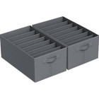 Kleider Organizer Hosenregal Schublade faltbar 7 Fächer Grau 2er Set