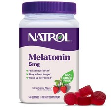 Natrol Melatonin 5mg Gummies Adult Sleep Support Strawberry 140 Count