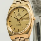 READ! *Vintage 1984* OMEGA Seamaster Cal.1425 Quartz Gold Dial Day/Date 33mm Men