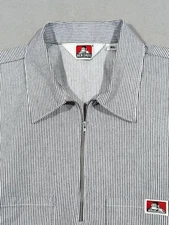 Vintage Ben Davis striped Zip pullover Shirt  Men’s Size XL Short Sleeve 