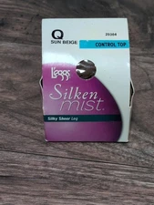 L’eggs Silken Mist SHAPER Panty Size Q Sun Beige Silky Sheer Leg Pantyhose