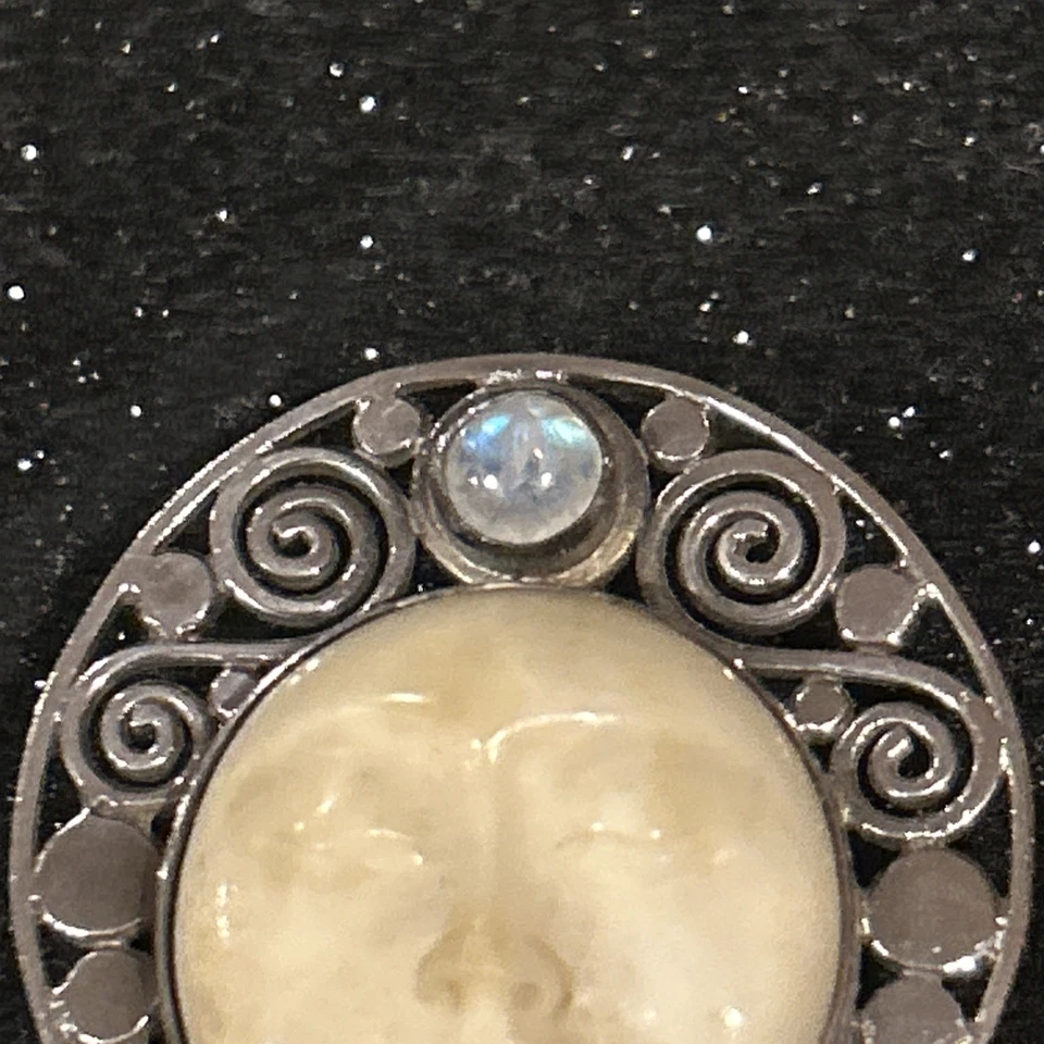  Булавка-кулон Sajen 925 Full Moon с родокрозитом, гранатом и лунным камнем - Изображение 4 из 4