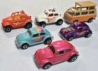 6 Hot Wheels Blackwall VW Bug Baja Volkswagen Beetle Pink Purple Sunagon Vintage