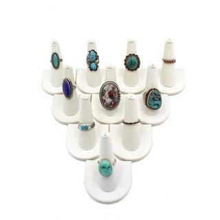 Southwest Sterling Turquoise Red Coral Agate Lapis 6 11 Ring Lot of 10 #S4571 4