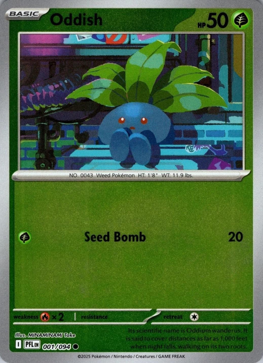 NM Reverse Holofoil - Oddish PFL - 001/094 Phantasmal Flames
