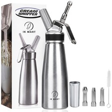 Professional 500ml Aluminum Whipped Cream Dispenser 3 Nozzles HeavyDuty