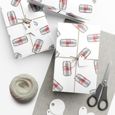 Diet Coke Wrapping Paper, Gift Wrap Roll, Funny Soda Cola, Pop Present, Unique