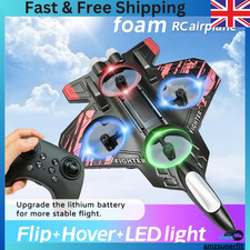 360° Flip RC Plane Toy Drone Remote Control Glider Jet Flying 2.4G LED Light UK