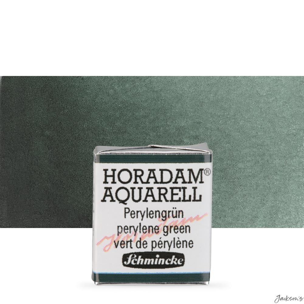 Schmincke Horadam Watercolour Paint Half Pan PBk31 Perylene Green For Landsca...
