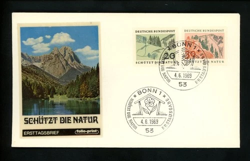 Postal History Germany #1000 1003 FDC Nature Environment Protection 1969 Bonn