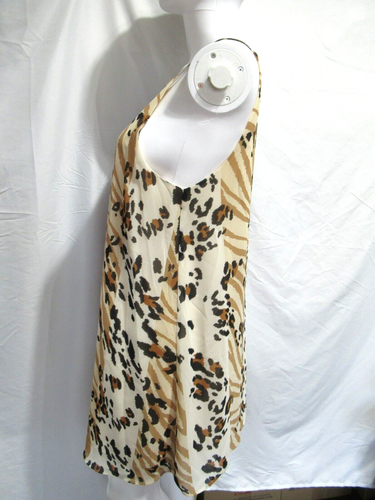 Forever 21 ärmelloses Etuikleid Animalprint Gr. Small elfenbein schwarz braun - Bild 3 von 5