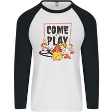Come to Play Lets Summon Demons Ouija Board Mens L/S Baseball T-Shirt