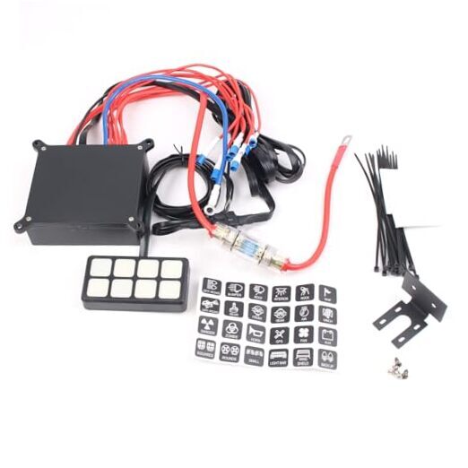 8 Gang Switch Panel ON-Off Switch Pod Circuit Control Relay System 8key Black2